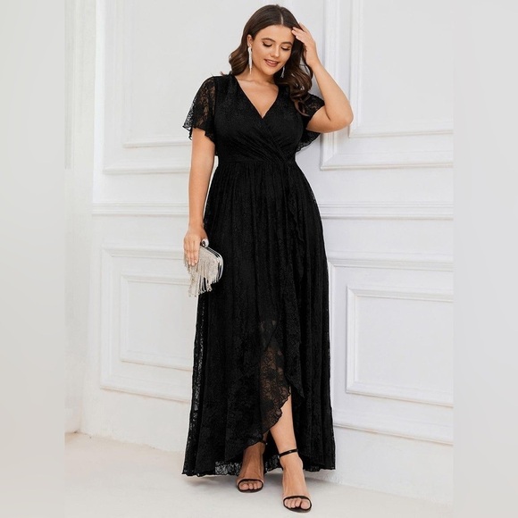 None Dresses & Skirts - 🆕 Plus Size Ruffled Lace Formal Evening Dress
